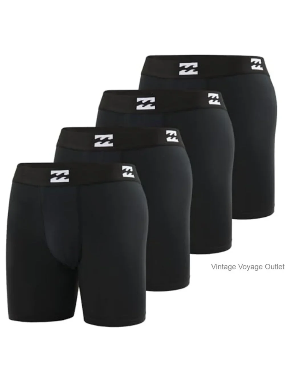 4 Pack Men's Performance Boxer Briefs, Long Leg Compression Shorts, Moisture
